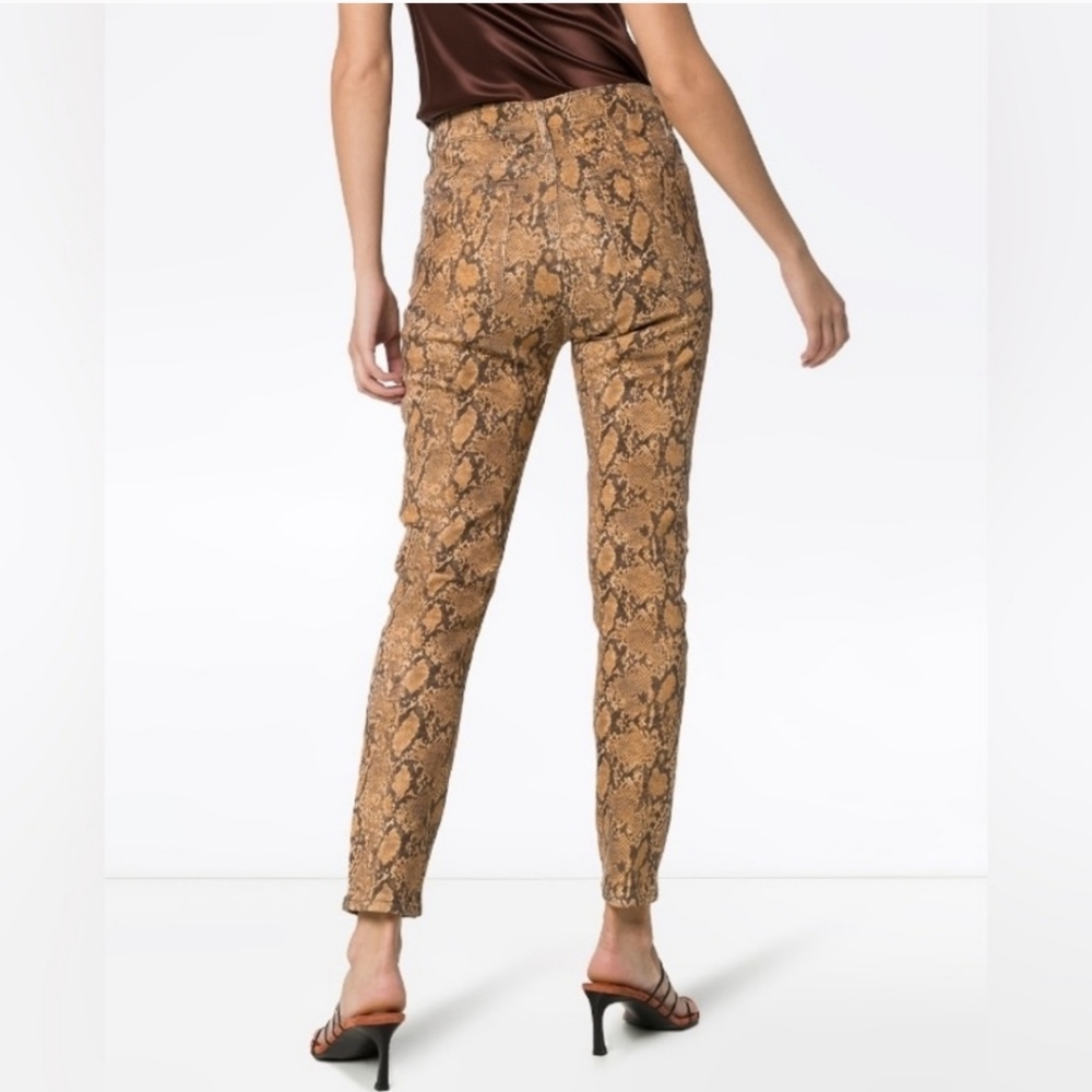 FRAME Le High Skinny Coated Python Snake Print Jeans, Size 26 - Picture 2 of 10